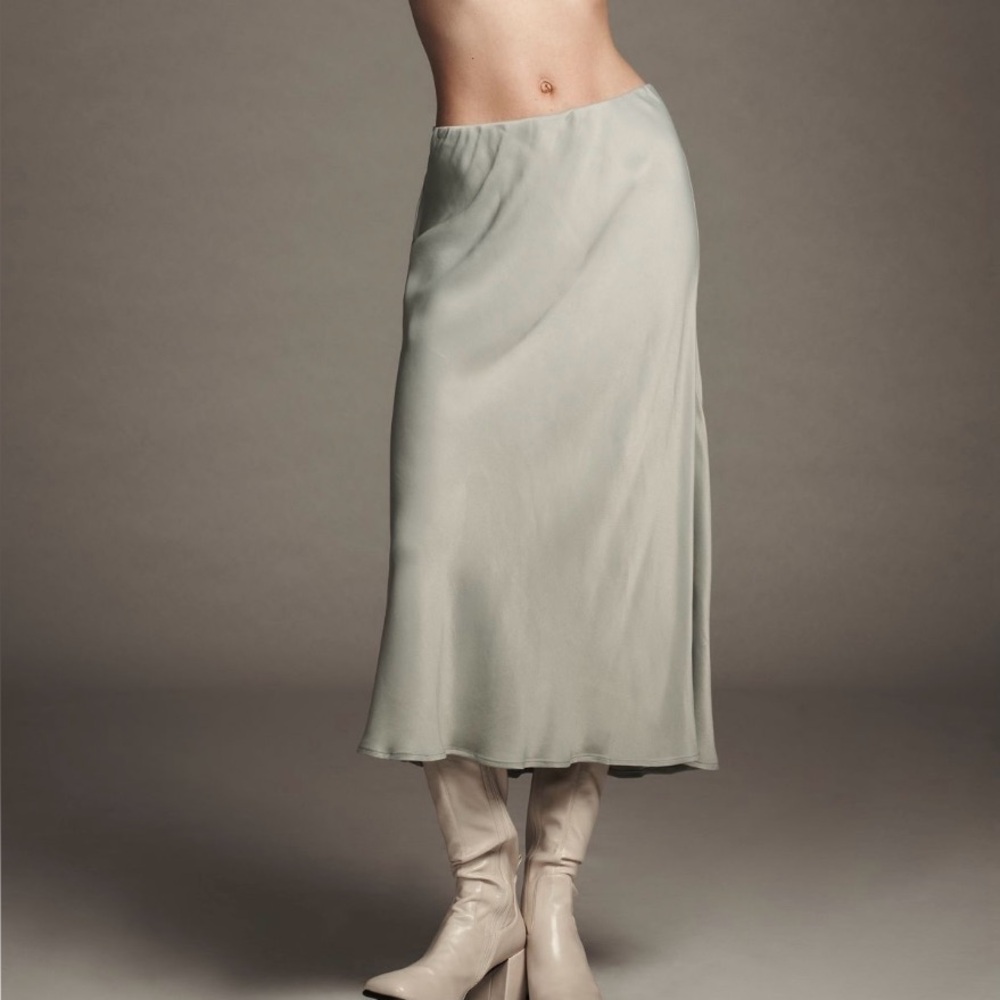 Anthropologie tilda midi slip skirt